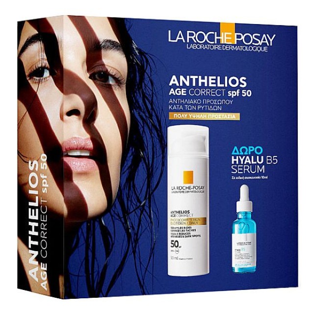 La Roche-Posay Αnthelios Age Correct SPF50 50ml & Hyalu B5 Serum 10ml