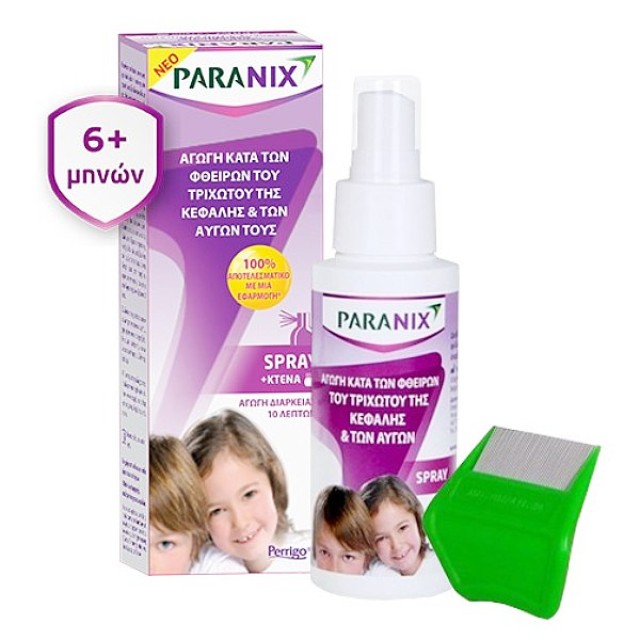 Paranix Spray Αγωγή Κατά Των Φθειρών 100ml & Κτένα