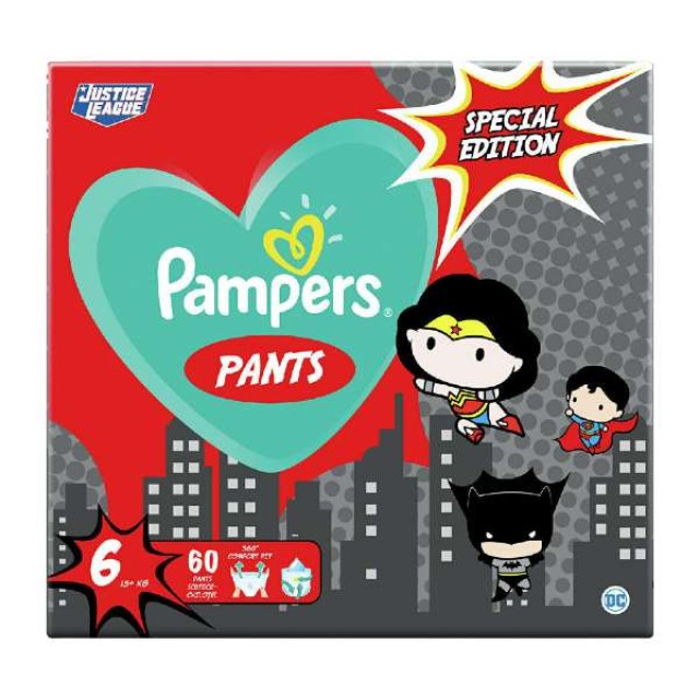 Pampers Pants Special Edition Justice League Νο. 6 (15+ Kg) 60 τεμάχια