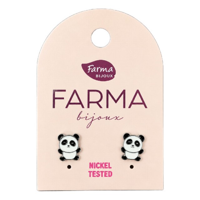 Farma Bijoux Earrings for Kids Panda 10mm
