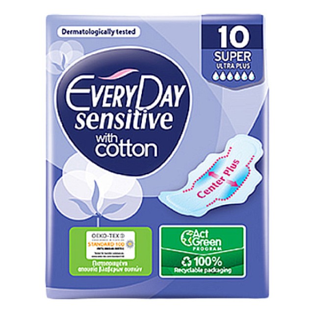 EveryDay Sensitive with Cotton Super Ultra Plus 10 τεμάχια