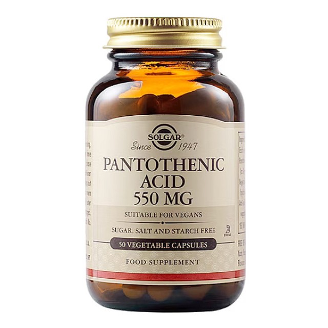Solgar Pantothenic Acid (B5) 550mg 50 capsules