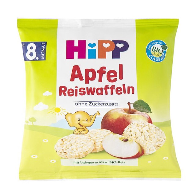 Hipp Παιδικά Ρυζογκοφρετάκια Μήλου 8m+ 30g
