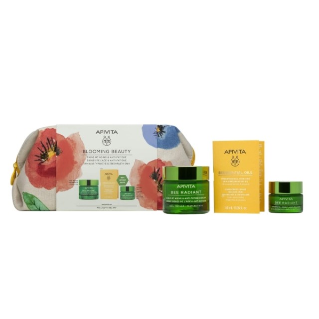 Apivita Bee Radiant Blooming Beauty Promo Κρέμα Πλούσιας Υφής 50ml & Δώρο Bee Radiant Gel Balm Νύχτας 15ml & Beesential Oil 1.6ml