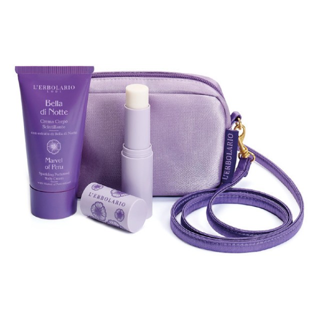 L'Erbolario Bella di Notte Sparkling Perfumed Body Cream 75ml & Solid Perfume 9g