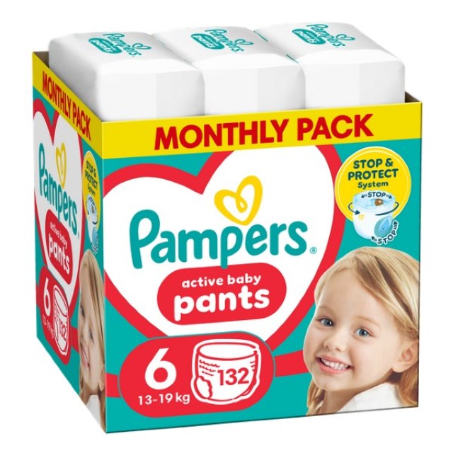 Pampers Monthly Pack Pants No. 6 (13-19 kg) 132 τεμάχια