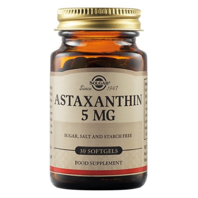 Solgar Astaxanthin 5mg 30 μαλακές κάψουλες
