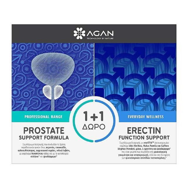 Agan Prostate Support Formula 30 κάψουλες & Erectin 6 ταμπλέτες