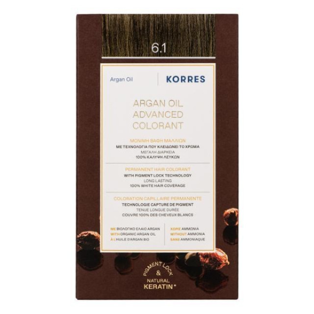 Korres Argan Oil Advanced Colorant 6.1 Ash Dark Blonde