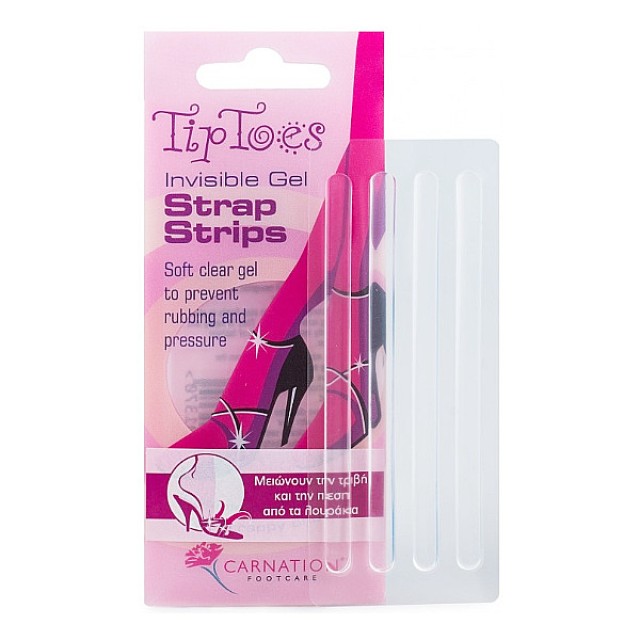 Carnation Tip Toes Gel Strap Strips 4 pcs