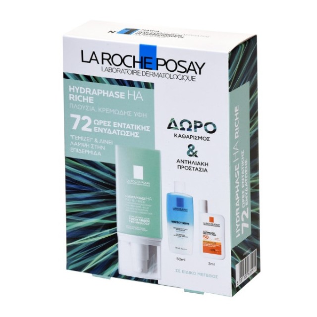 La Roche Posay Hydraphase HA Riche Κρέμα Προσώπου 30ml & ΔΩΡΟ Anthelios Oil Control Fuide SPF50+ 3ml & Respectissime Eye Makeup Remover 50ml