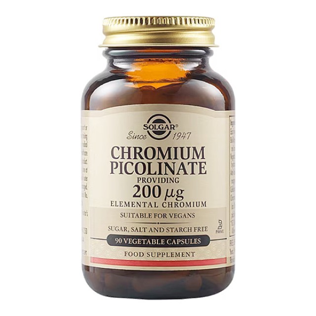 Solgar Chromium Picolinate 200μg 90 herbal capsules