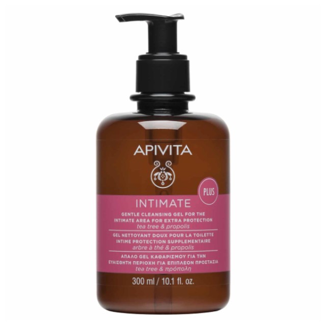 Apivita Intimate Plus Gentle Cleansing Gel For The Sensitive Area For Extra Protection With Tea Tree & Propolis 300ml