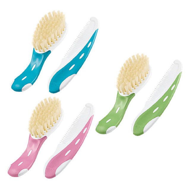 Nuk Brush & Comb Set Various Colors 2 pieces