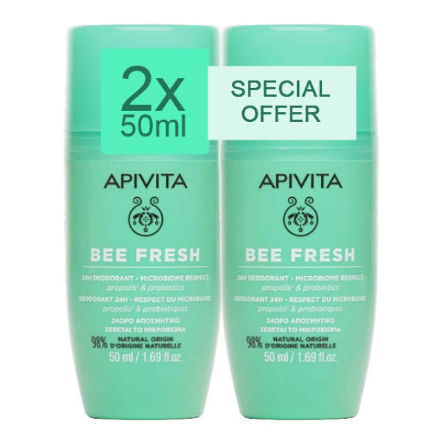 Apivita Bee Fresh 24h Deodorant 2x50ml