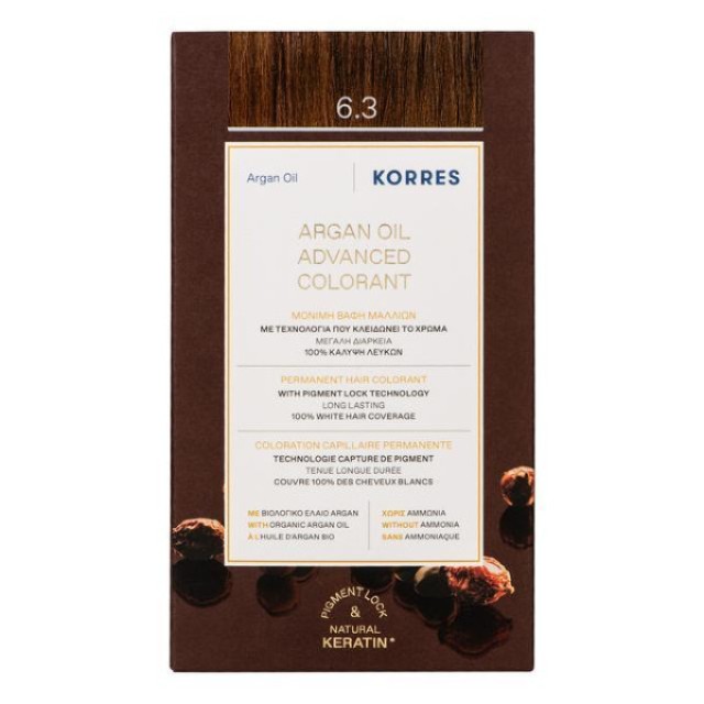 Korres Argan Oil Advanced Colorant 6.3 Golden Honey Dark Blonde