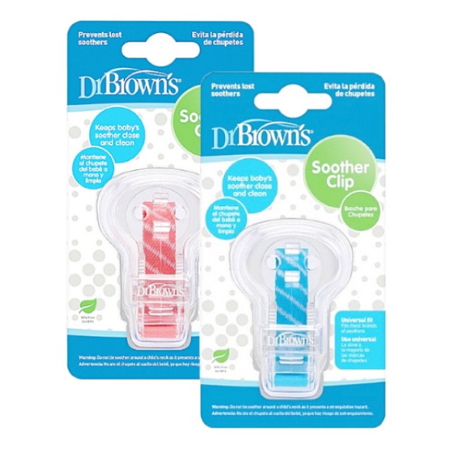 Dr. Brown's Soother Clip Blue or Pink 1 τεμάχιο