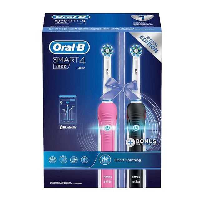 Oral-B Duo Pack Smart 4 4900 Black & Pink 2 ηλεκτρικές οδοντόβουρτσες