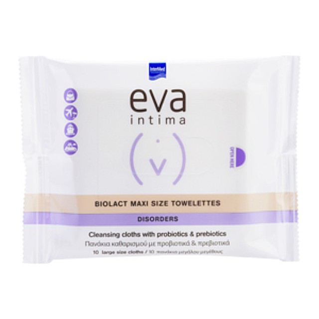 Intermed Eva Intima Biolact Maxi Size Towelettes Disorders 10 τεμάχια