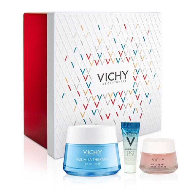 Vichy Xmas Set Aqualia Thermal Rich Για Ξηρή Επιδερμίδα 50ml & Δώρο Mineral 89 Booster 4ml & Μάσκα Απολέπισης και Λάμψης 15ml