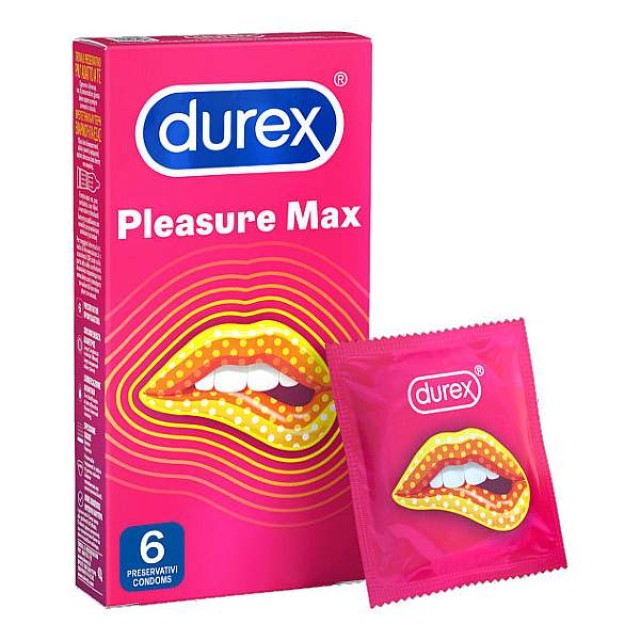 Durex Condoms With Dots and Stripes Pleasuremax 6 pieces