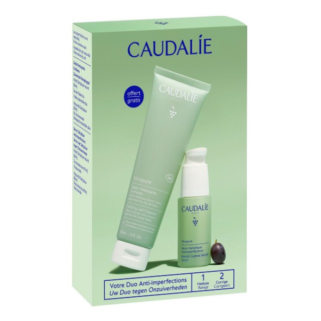 Caudalie Vinopure Blemish Control Salicylic Serum 30ml & Purifying Gel Cleanser 150ml
