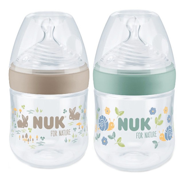 Nuk For Nature Μπιμπερό Με Δείκτη Ελέγχου Θερμοκρασίας Διάφορα Σχέδια 150ml