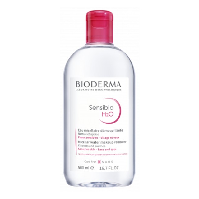 Bioderma Sensibio H2O Cleansing Water & Makeup Remover For Face Eyes & Lips 500ml