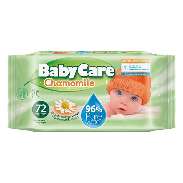 BabyCare Chamomile Pure Water Μωρομάντηλα 72 τεμάχια