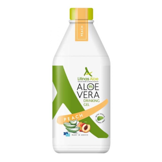 Litinas Aloe Vera Πόσιμο Βιολογικό Gel Γεύση Ροδάκινο 1000ml