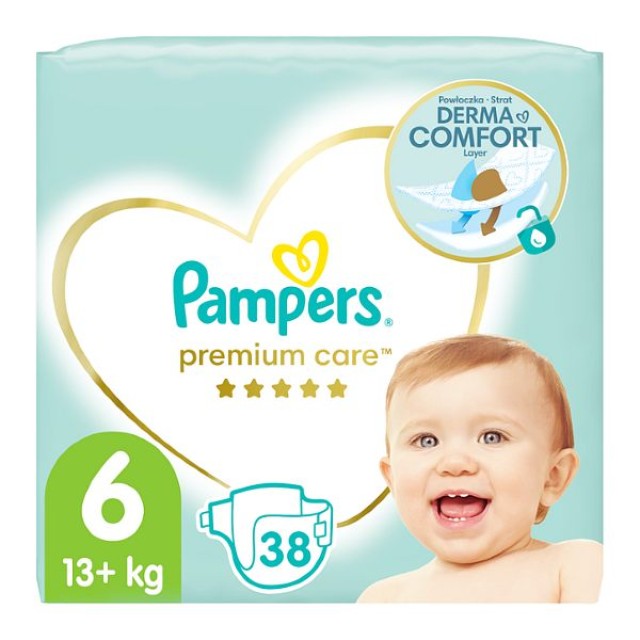 Pampers Premium Care No. 6 (13+ Kg) 38 τεμάχια