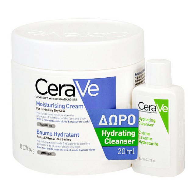 CeraVe Moisturising Cream 454g & Hydrating Cleanser 20ml