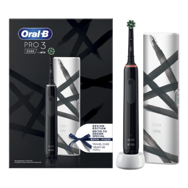 Oral-B Pro 3 3500 Black Edition ηλεκτρική οδοντόβουρτσα & θήκη ταξιδίου