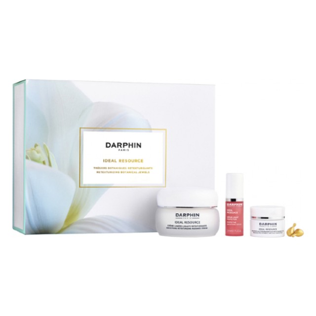 Darphin Retexturizing Botanical Jewels Set Ideal Resource Smoothing & Retexturizing Light Cream 50ml, Perfecting Smoothing Serum 5ml & Pro-vitamins C & E 7 κάψουλες