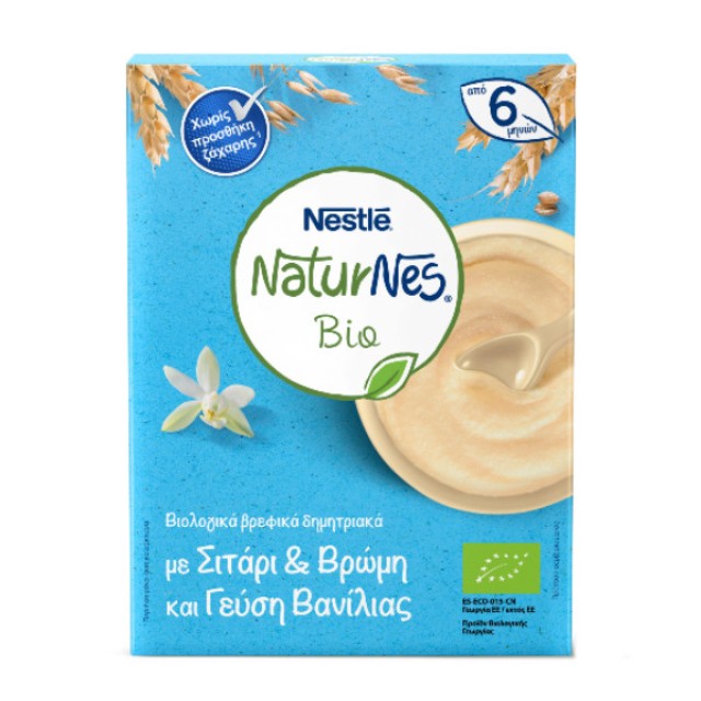 Nestle NaturNes Bio Βιολογικά Δημητριακά με Σιτάρι & Βρώμη Γεύση Βανίλια 6m+ 200g