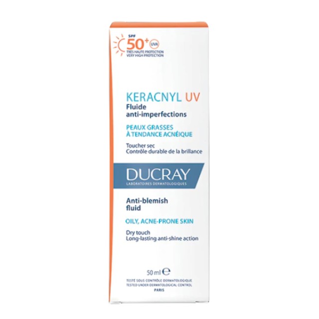 Ducray Keracnyl UV Fluide Λεπτόρρευστη Κρέμα - Αγωγή 2σε1 SPF50+ 50ml