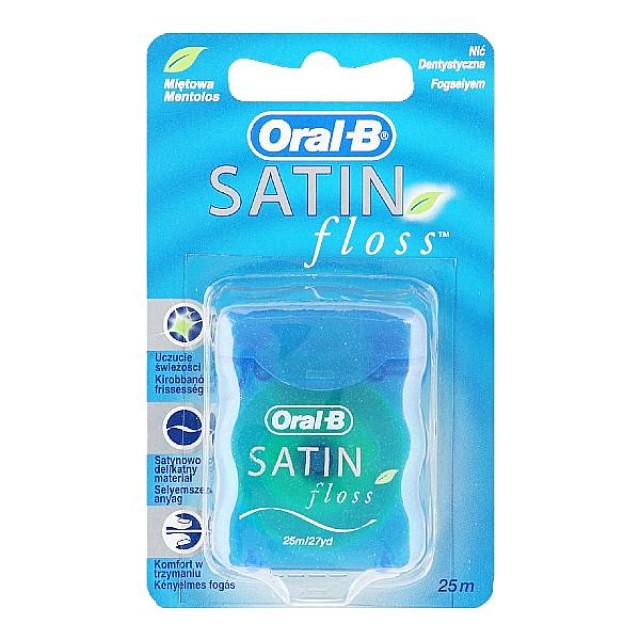 Oral-B Satin Floss Οδοντικό Νήμα γεύση Μέντας 25m