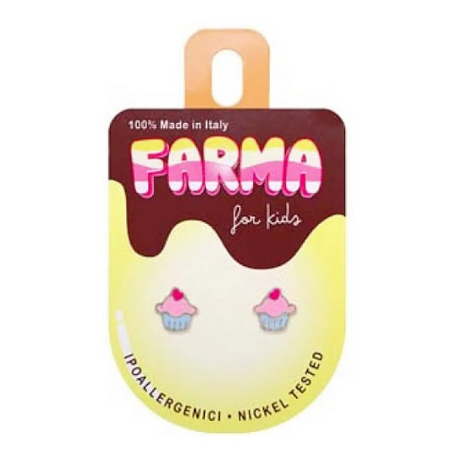 Farma Bijoux Υποαλλεργικά Σκουλαρίκια Cupcakes 7mm