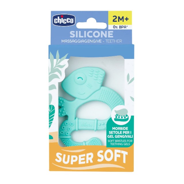 Chicco Silicone Super Soft Teether 2m+ Blue Iguana 1 τεμάχιο