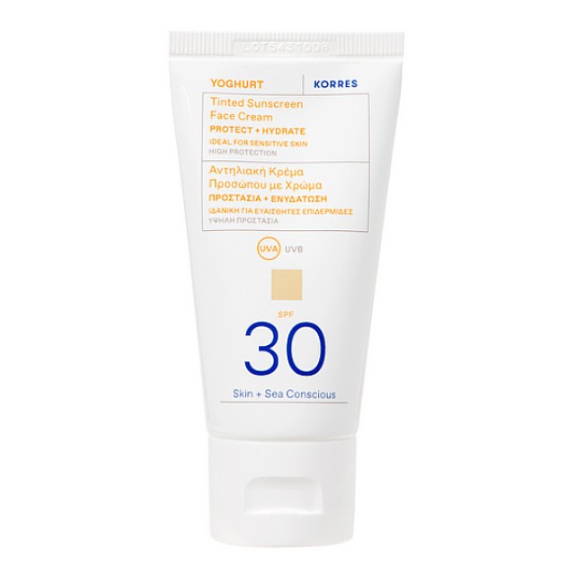 Korres Yoghurt Sunscreen Face Cream SPF30 Tinted 50ml