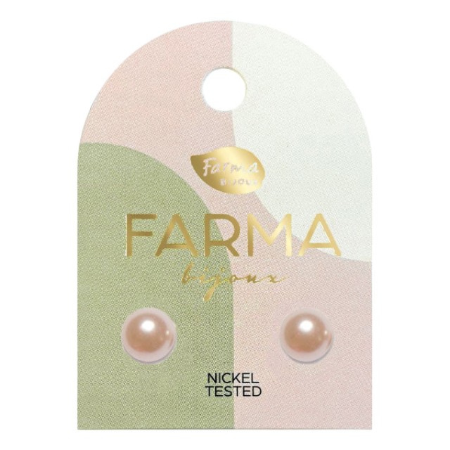 Farma Bijoux Earrings Pink Pearls 6mm