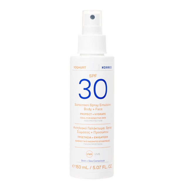 Korres Yogurt Sunscreen Emulsion Body & Face Spray SPF30 150ml