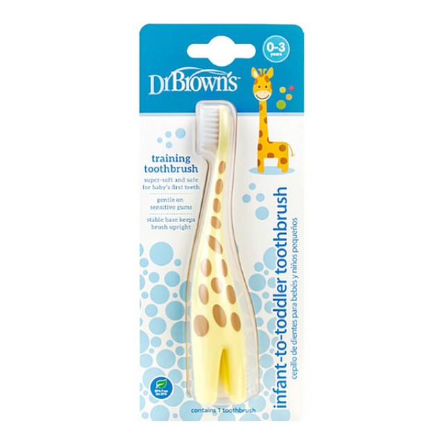 Dr. Brown's Παιδική Οδοντόβουρτσα Καμηλοπάρδαλη 0-3 ετών 1 τεμάχιο