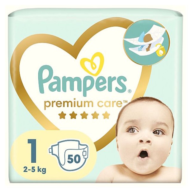 Pampers Premium Care No. 1 (2-5 Kg) 50 τεμάχια