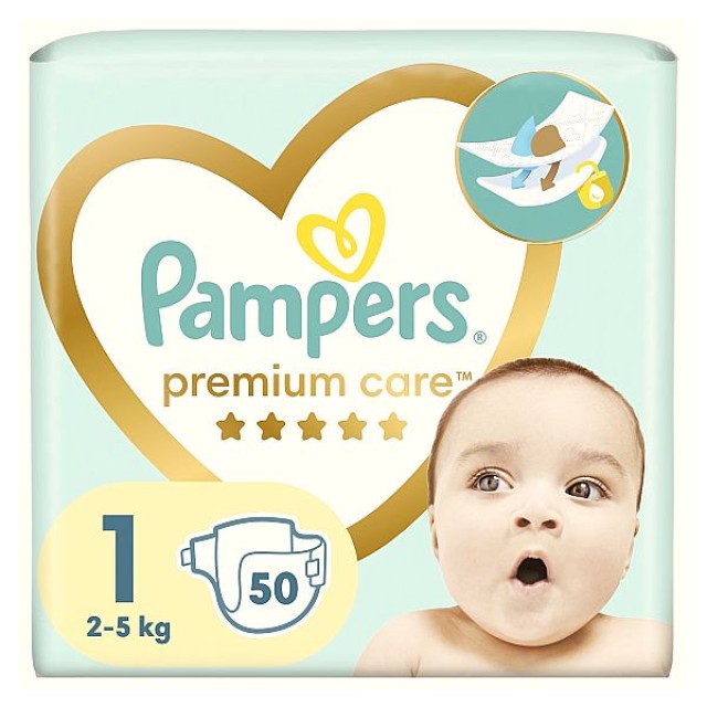 Pampers Premium Care No. 1 (2-5 kg) 50 τεμάχια