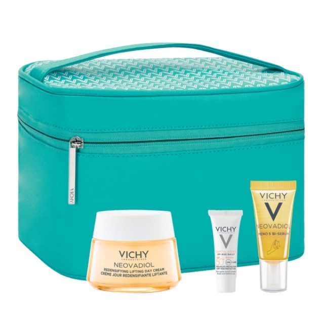 Vichy Neovadiol Perimenopause Day Cream 50ml & Toiletry Gift & Meno 5 Bi-Serum 5ml & UV-Age Daily 3ml