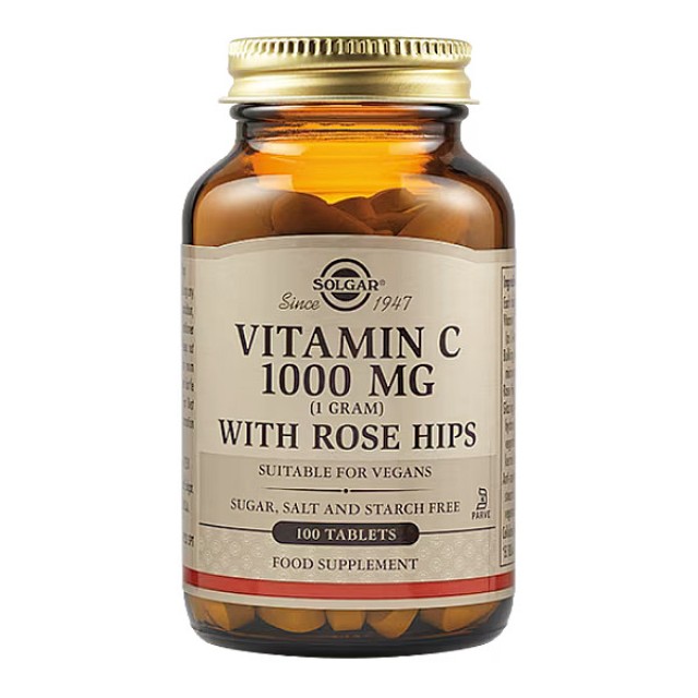 Solgar Vitamin C 1000mg with Rose Hips 100 tablets