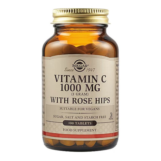 Solgar Vitamin C 1000mg with Rose Hips 100 ταμπλέτες