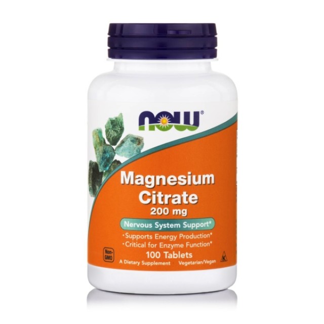 Now Foods Magnesium Citrate 200mg 100 ταμπλέτες