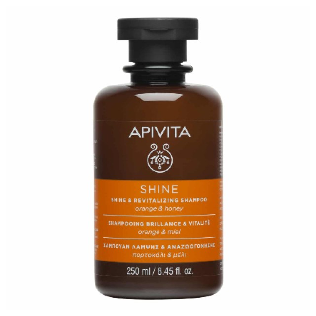 Apivita Shine & Revitalizing Σαμπουάν Λάμψης & Αναζωογόνησης Με Πορτοκάλι & Μέλι 250ml